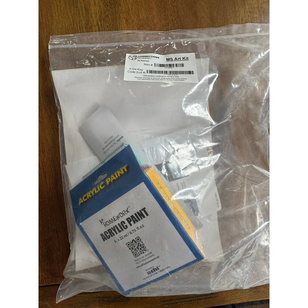 Connections Academy Pearson MS Art Kit HU1500KIT New Complete Acrylic Paint Set